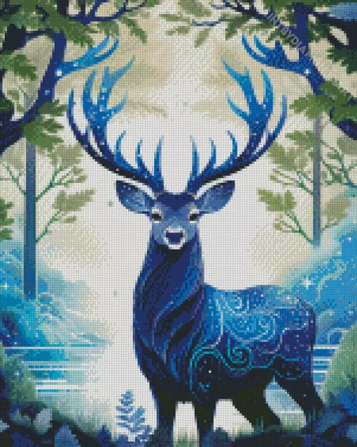 Blue Deer Art Diamond Painting