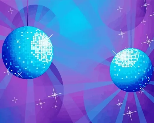 Blue Disco Balls Diamond Painting