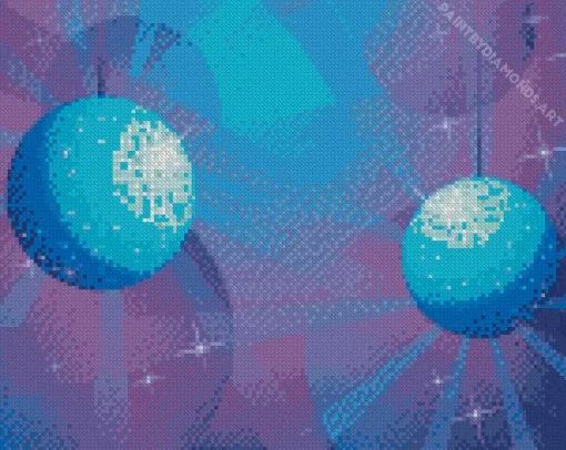 Blue Disco Balls Diamond Painting