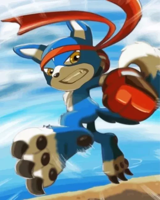 Blue Dog Digimon Diamond Painting