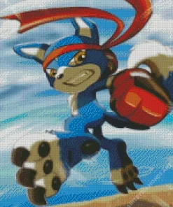 Blue Dog Digimon Diamond Painting