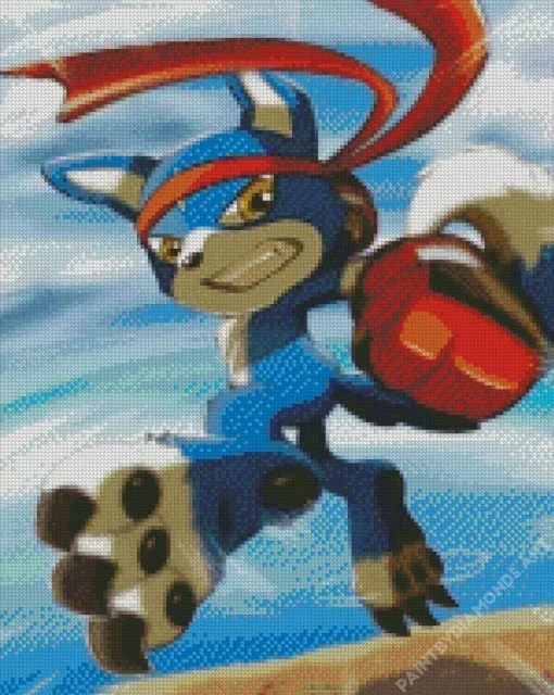 Blue Dog Digimon Diamond Painting