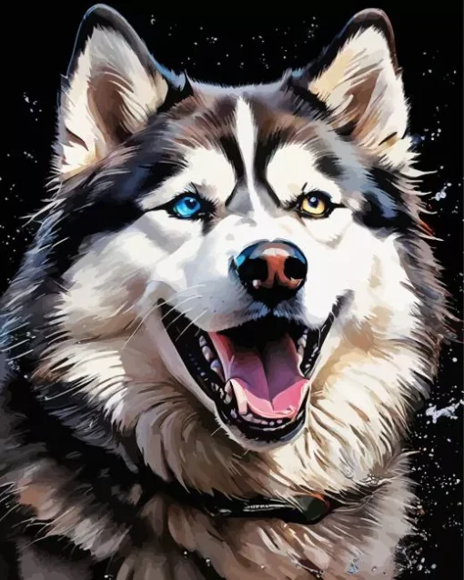 Blue Eyed Husky Dog Diamond Painting