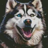 Blue Eyed Husky Dog Diamond Painting