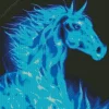 Blue Fire Horse Diamond Painting