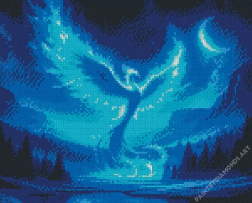 Blue Firebird Diamond Painting