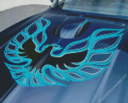 Blue Firebird Logo Diamond Painting