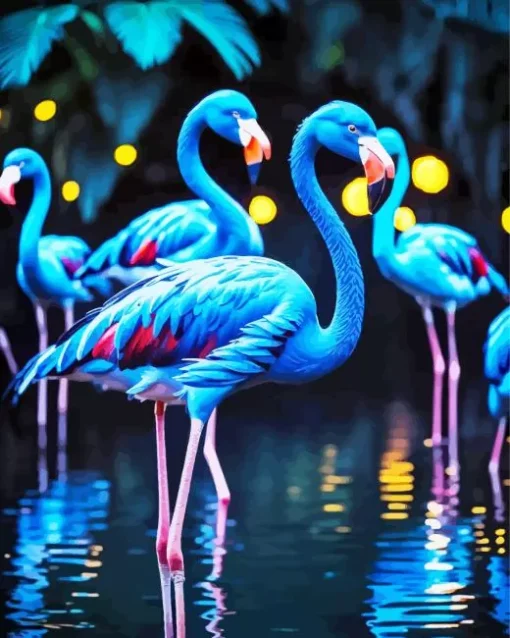 Blue Flamingos Diamond Painting