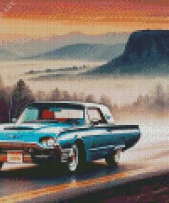 Blue Ford Thunderbird Diamond Painting