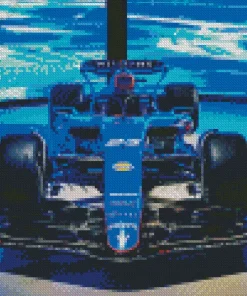 Blue Formula 1 Car Diamond Painting