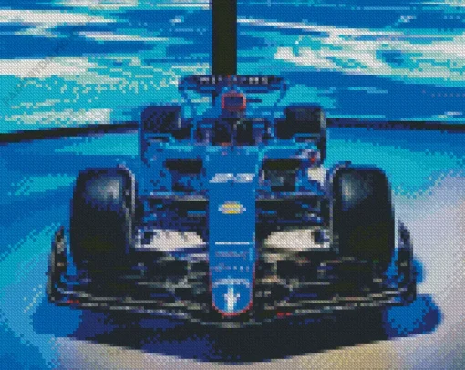 Blue Formula 1 Car Diamond Painting