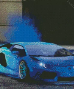 Blue Galaxy Lamborghini Diamond Painting