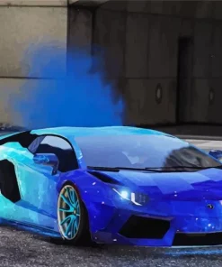 Blue Galaxy Lamborghini Diamond Painting