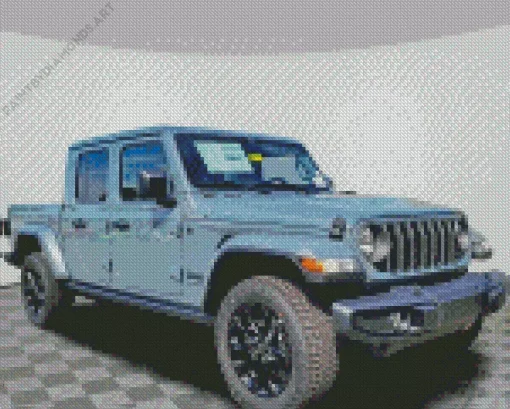 Blue Gray Jeep Diamond Painting