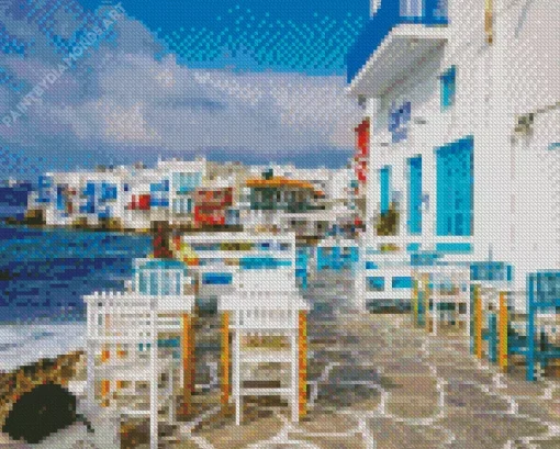 Blue Greece Diamond Painting