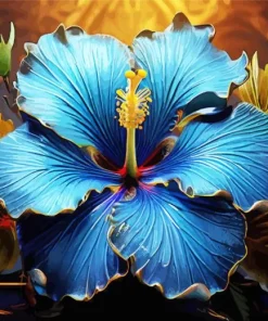 Blue Hawaiian Hibiscus Diamond Painting