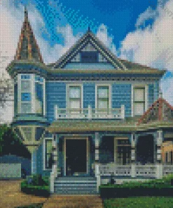 Blue House New Orleans Diamond Painting