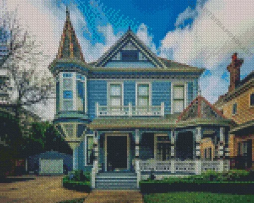 Blue House New Orleans Diamond Painting