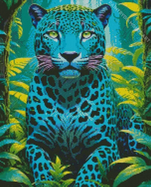 Blue Jaguar Diamond Painting