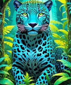 Blue Jaguar Diamond Painting