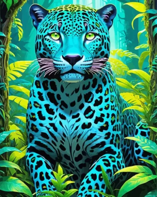 Blue Jaguar Diamond Painting