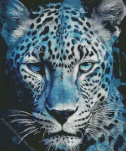 Blue Jaguar Animal Diamond Painting