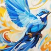 Blue Jay Bird Flying Art Diamond Painting