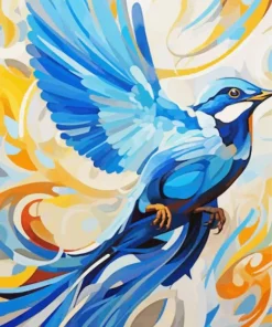 Blue Jay Bird Flying Art Diamond Painting