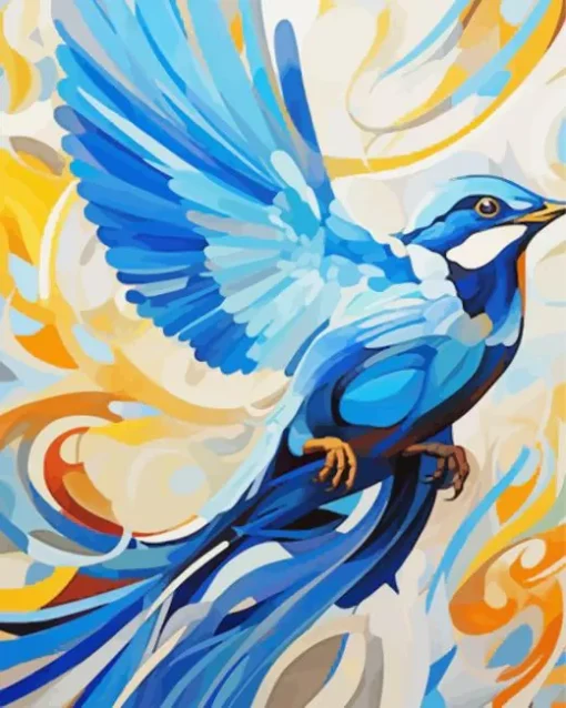 Blue Jay Bird Flying Art Diamond Painting