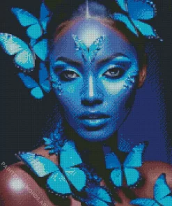 Blue Lady Butterfly Diamond Painting