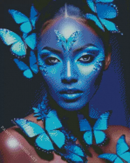 Blue Lady Butterfly Diamond Painting