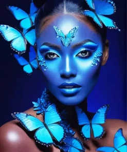 Blue Lady Butterfly Diamond Painting