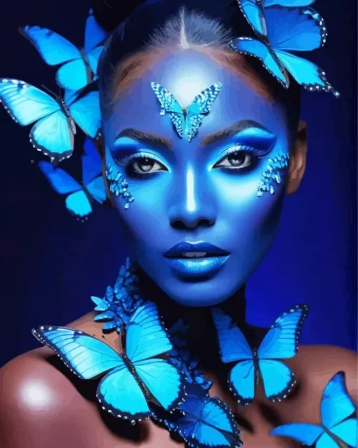 Blue Lady Butterfly Diamond Painting