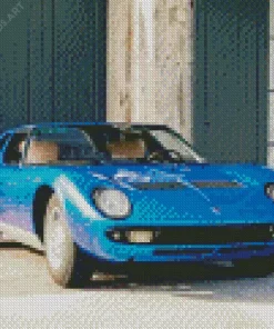 Blue Lamborghini Miura Diamond Painting