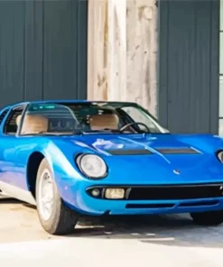 Blue Lamborghini Miura Diamond Painting