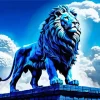 Blue Lion Diamond Painting