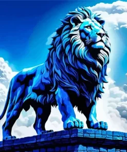 Blue Lion Diamond Painting