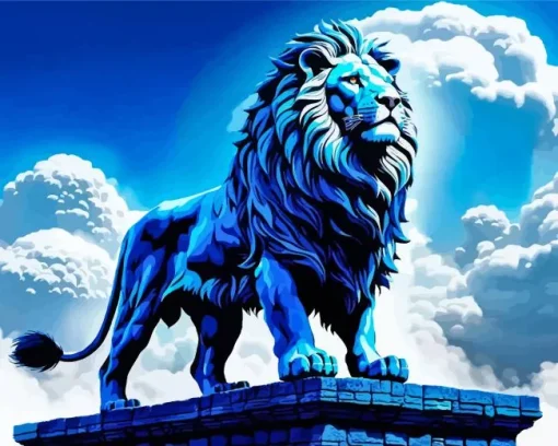 Blue Lion Diamond Painting