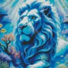 Blue Lion Animal Diamond Painting