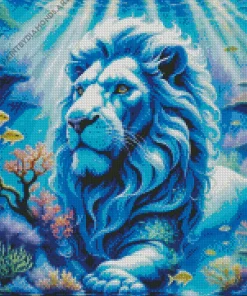 Blue Lion Animal Diamond Painting