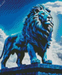 Blue Lion Diamond Painting