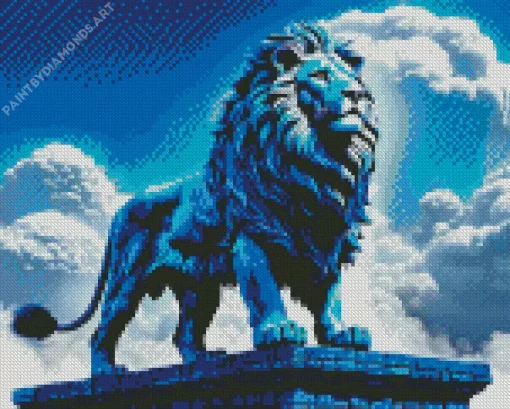 Blue Lion Diamond Painting