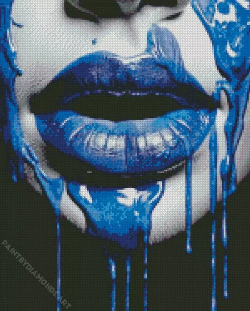 Blue Lips Diamond Painting