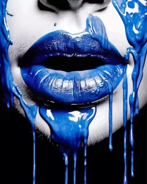 Blue Lips Diamond Painting