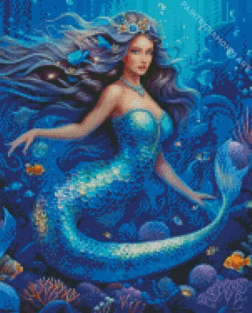 Blue Mermaid Diamond Painting