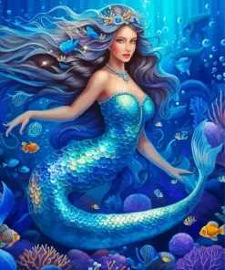 Blue Mermaid Diamond Painting