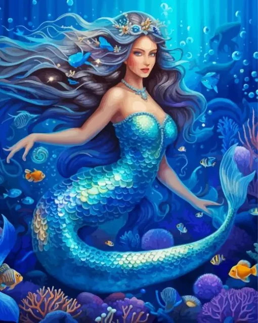 Blue Mermaid Diamond Painting