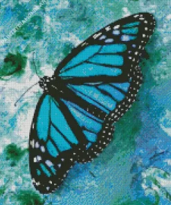 Blue Monarch Butterfly Art Diamond Painting