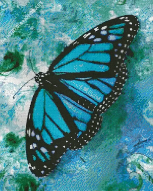 Blue Monarch Butterfly Art Diamond Painting