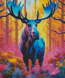 Blue Moose Diamond Painting